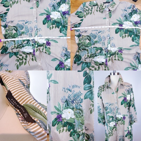 Zara Striped And Floral Print Tunic Shirt Dress
Size Large - Picture 10 of 11